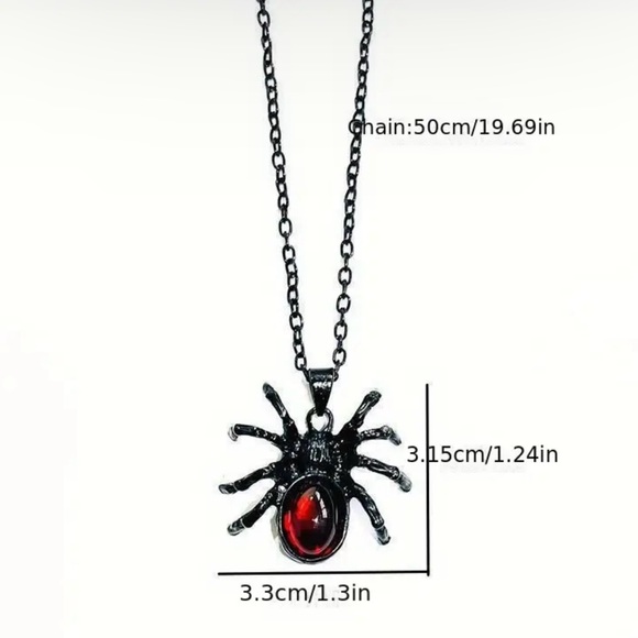 Gothic Black/Red Cute Spider Pendant Necklace‎ Punk  Retro Style Fashion Jewelry - Picture 10 of 14